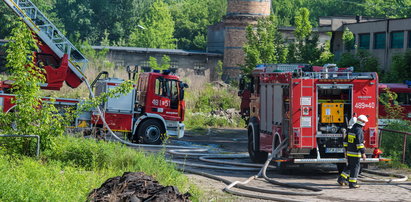 Pożar hali w Pabianicach. Ponad 20 zastępów straży gasi ogień
