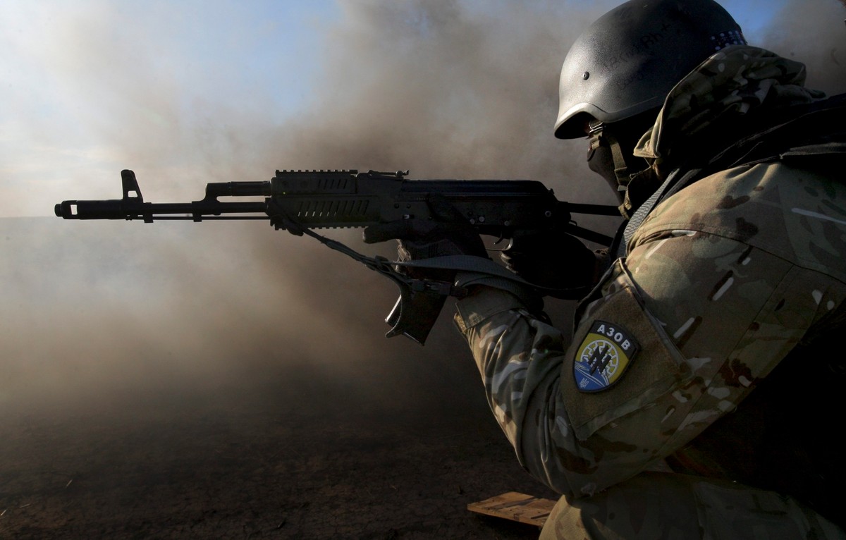 Ukraiński żołnierz z batalionu Azow