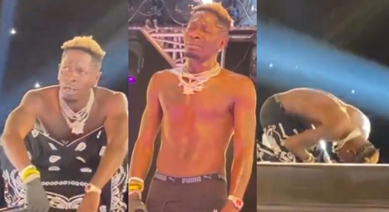 Shatta Wale breaks down into tears at Freedom Wave Concert (WATCH)