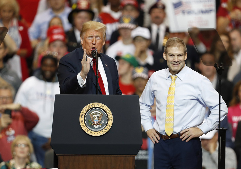 Jim Jordan z Donaldem Trumpem w 2018 r.