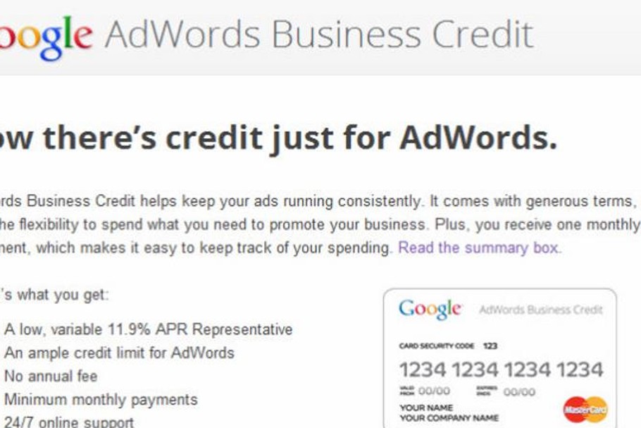 Adwords credit card