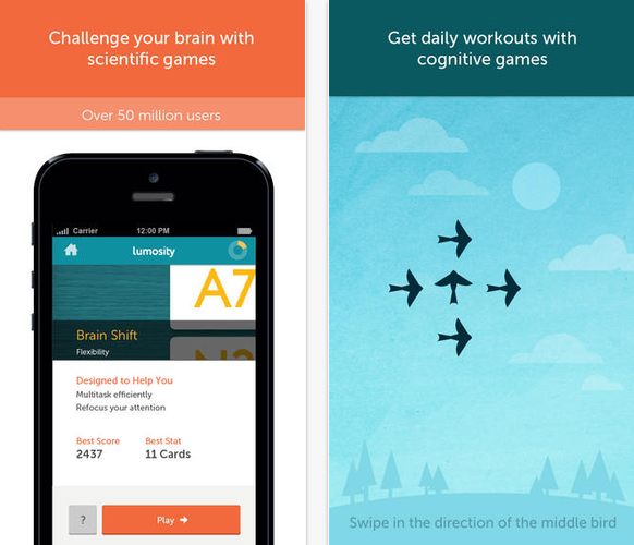 Lumosity to przejrzysta i dobrze prezentująca się aplikacja, którą w trzech słowach określić można mianem 'wirtualnego trenera mózgu'. Dzięki Lumosity, poprawimy swoją pamięć, koncentrację oraz spostrzegawczość. Do dyspozycji mamy szereg quizów i zręcznościowo-logicznych minigier, które testują poszczególne aspekty naszej sprawności intelektualnej.