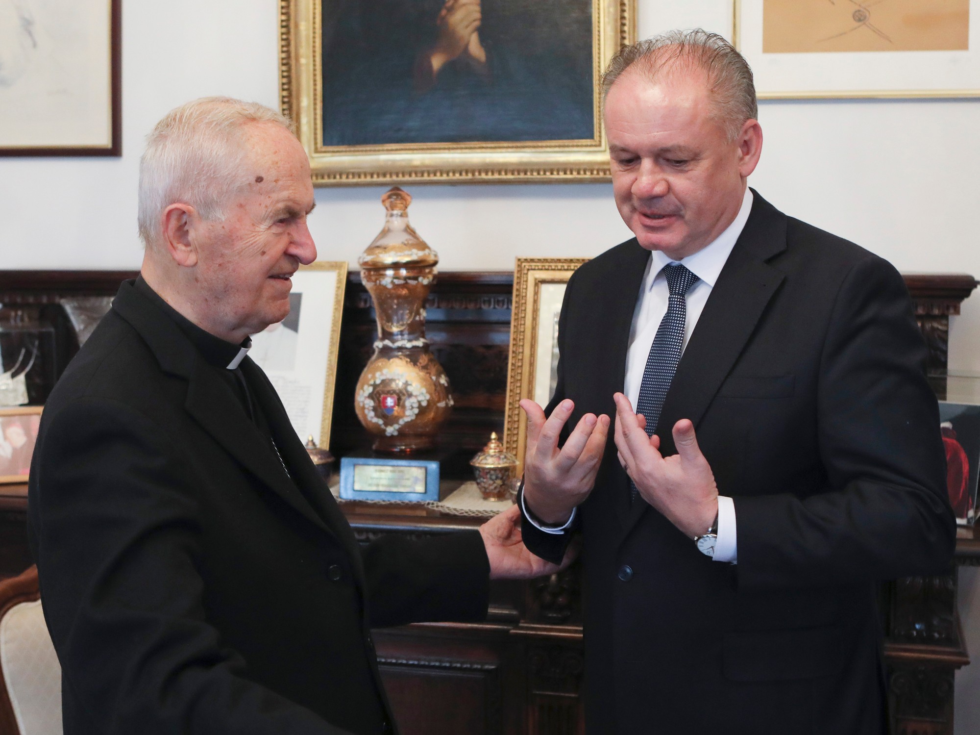 Tomko sa v 2018 stretol s vtedajším prezidentom Andrejom Kiskom. 