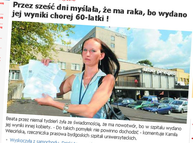 Myślała, że ma raka, bo szpital się pomylił