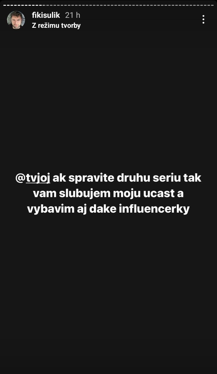 Filip Sulík chce účinkovať v relácii Láska na chate.