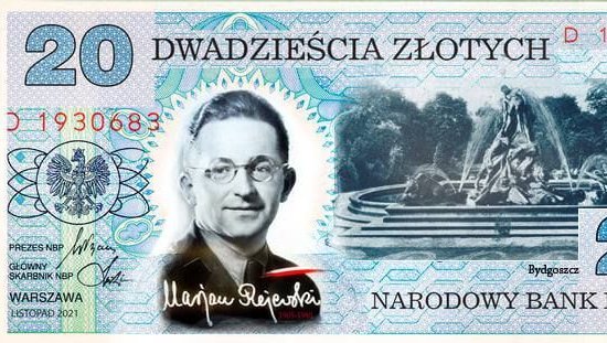 Wzór banknotu z Rejewskim