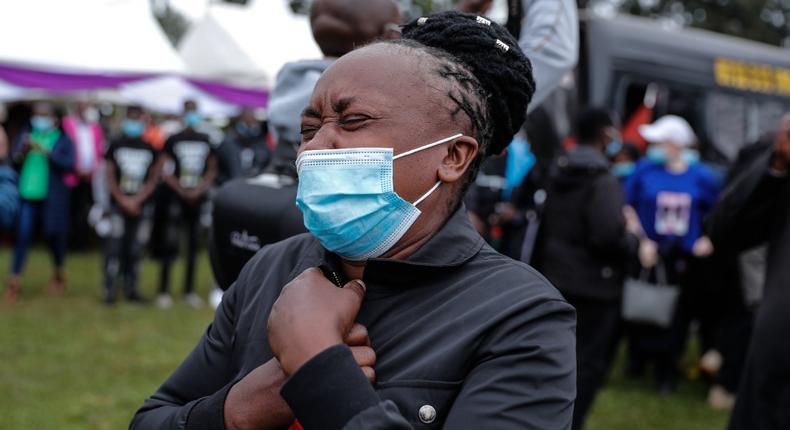 Benson Njiru and Emmanuel Mutura's mother mother overwhelmed by the pain of a parent burying her children. 