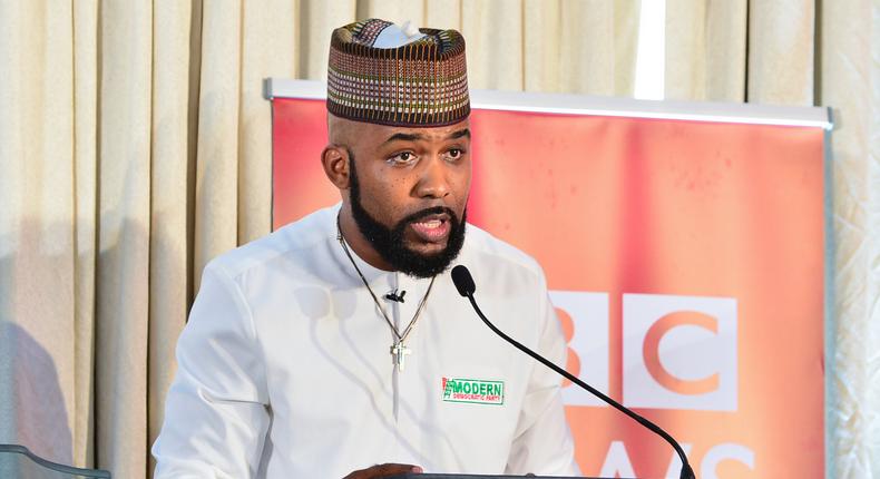 Olubankole Wellington (Banky W) of the Modern Democratic Party (MDP) at a debate for candidates contesting for the Eti-Osa constituency seat in the House of Representatives