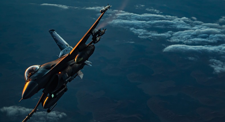 A US Air Force F-16 Fighting FalconUS Air Force photo by Staff Sgt. Trevor T. McBride