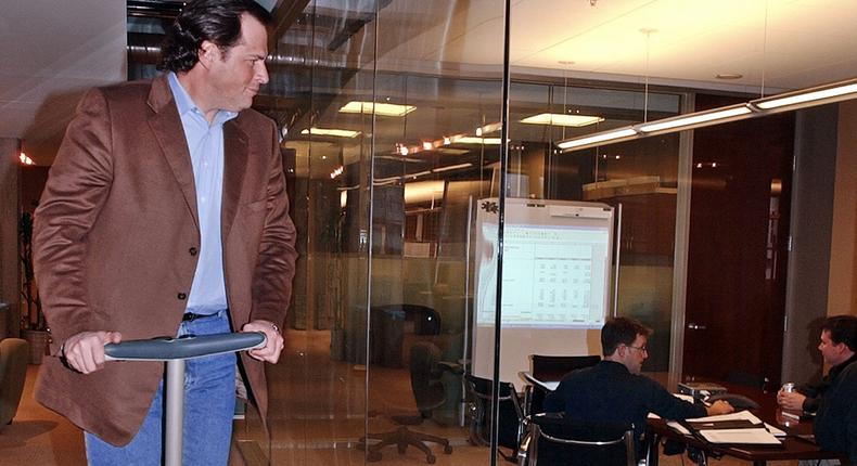 Salesforce CEO Marc Benioff rides a Segway around one of Salesforce's earliest office spaces.AP Photo/Ben Margot
