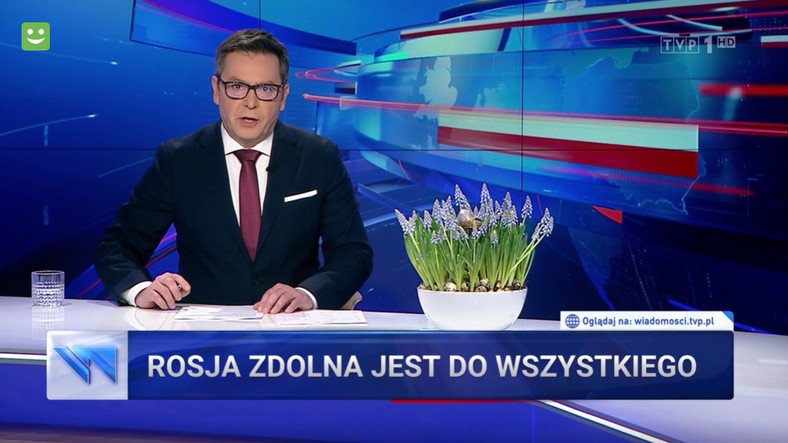 Wydanie "Wiadomości" z Poniedziałku Wielkanocnego (screen z programu)