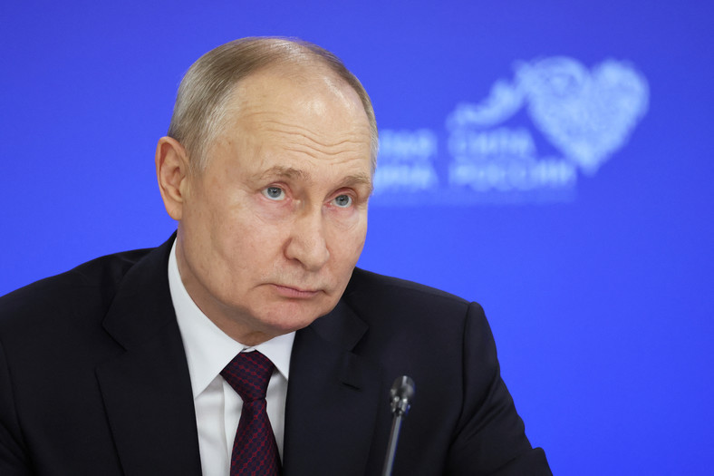 Prezydent Rosji Władimir Putin w Moskwie, 16 stycznia 2024 r.