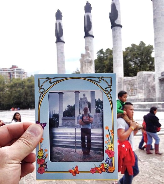 Autor materiału na starym zdjęciu polaroid zrobionym w Meksyku