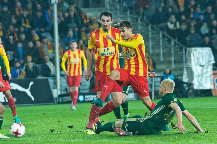 Pilka nozna. Ekstraklasa. Korona Kielce - Slask Wroclaw. 03.11.2017