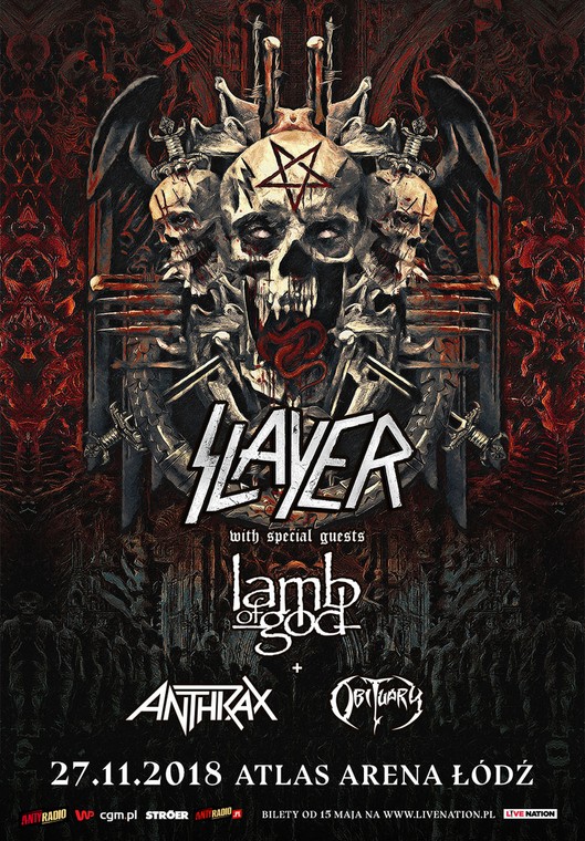 Slayer w Polsce: koncert 27 listopada w Łodzi