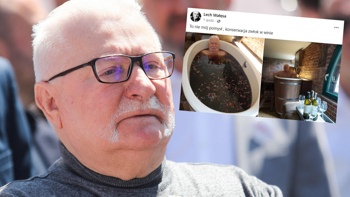 Lech Wałęsa pisze o "konserwacji zwłok w winie". Pokazał też zdjęcia