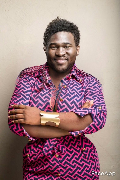 Sista Afia's look as a man according to Face App