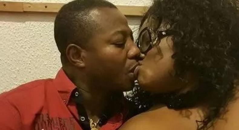 Mercy Asiedu and Nana Agyemang Badu kissing passionately