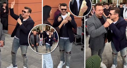 Zamieszanie pod galerią w Lublinie. Król disco polo śpiewał do kebaba