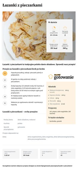 Łazanki z pieczarkami