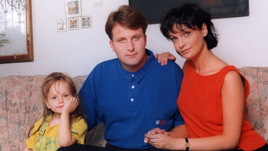 Adrianna Biedrzyńska i Marcin Miazga z córką