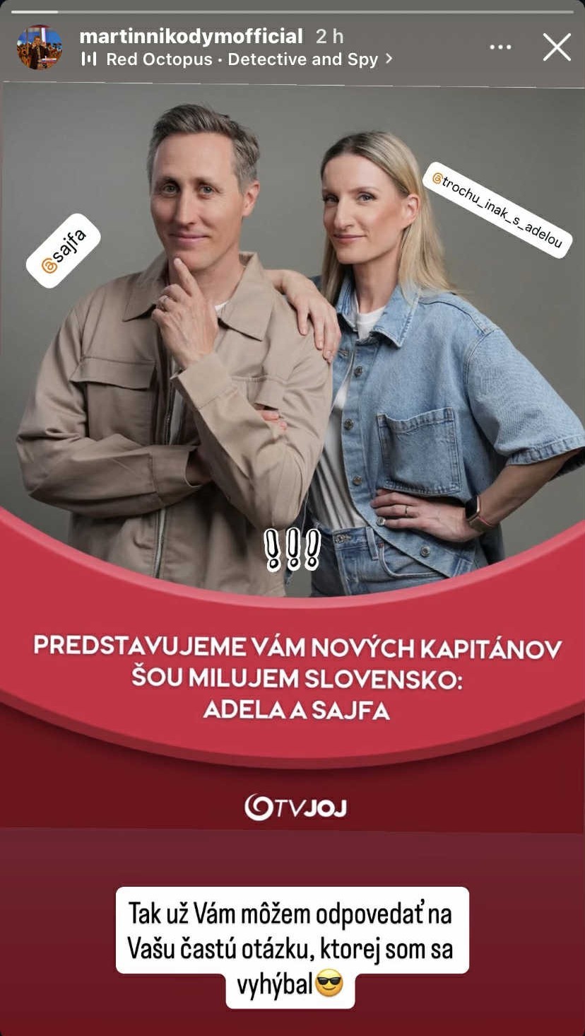 Martin Nikodým reaguje na mená nových kapitánov v Milujem Slovensko na JOJke.