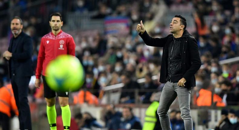 Xavi Hernandez was overseeing his first match as Barcelona coach against Espanyol on Saturday Creator: Pau BARRENA