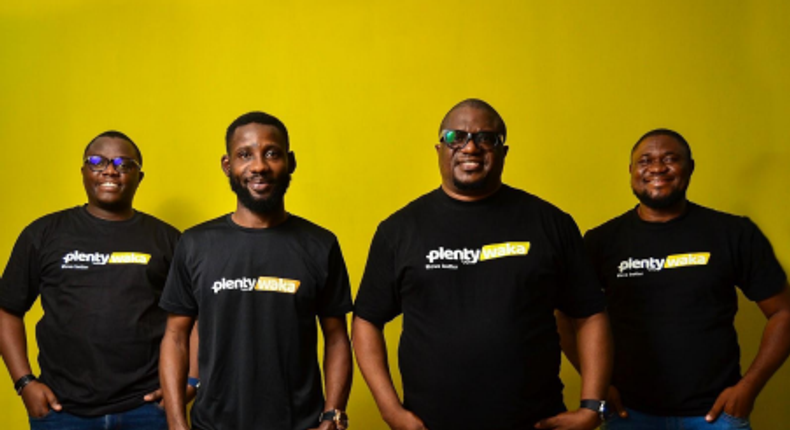 Left- Right, Co-founders of Plentywaka including CEO Onyeka Akumah, VP Product Development, Afolabi Oluseyi, President Johnny Ena, VP Customer Engagement, Shaibu John 