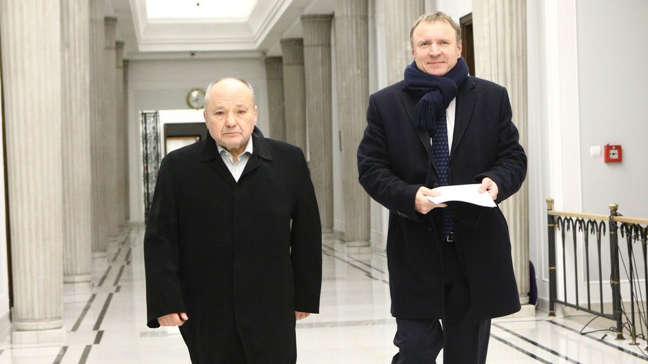 Maciej Łopiński i Jacek Kurski w Sejmie, 15.01.2020