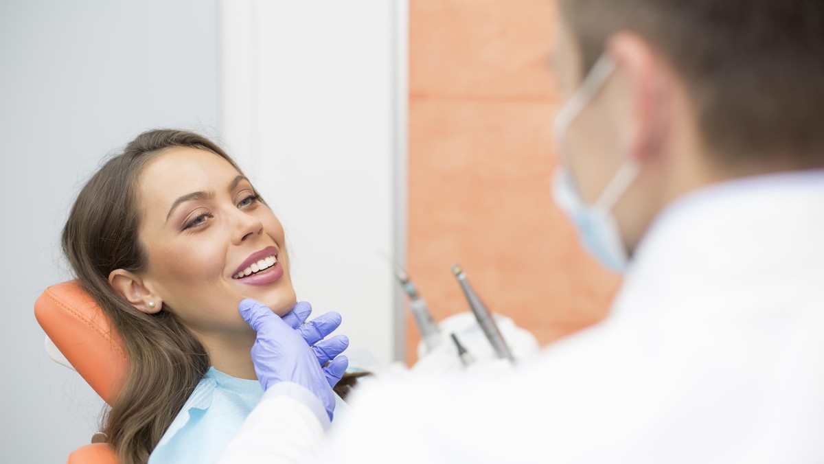 Patient in dental office