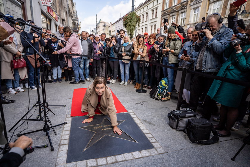 Agata Kulesza ma gwiazdę w Alei Gwiazd na Piotrkowskiej w Łodzi