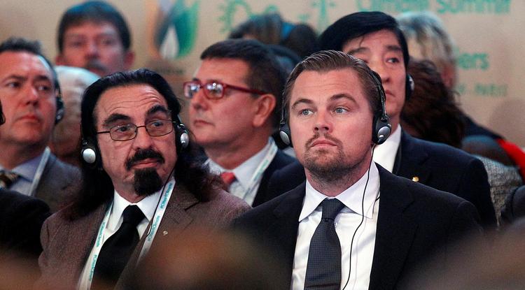 Leonardo DiCaprio és édesapja, George a 2015-ös párizsi klímacsúcson