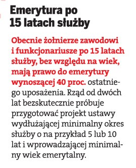 Emerytura po 15 latach służby