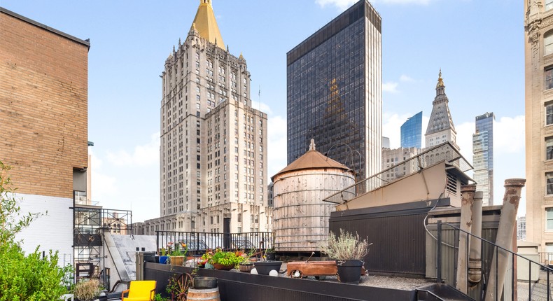 The view from the cottage rooftop includes a few landmark buildings.Kristina Crane with Evan Joseph Studios