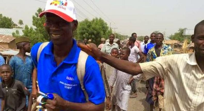 Malam Abubakar Umar is hailed as he journeys from Yola to Abuja.