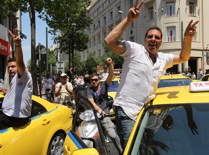 Ateny, protest taksówkarzy