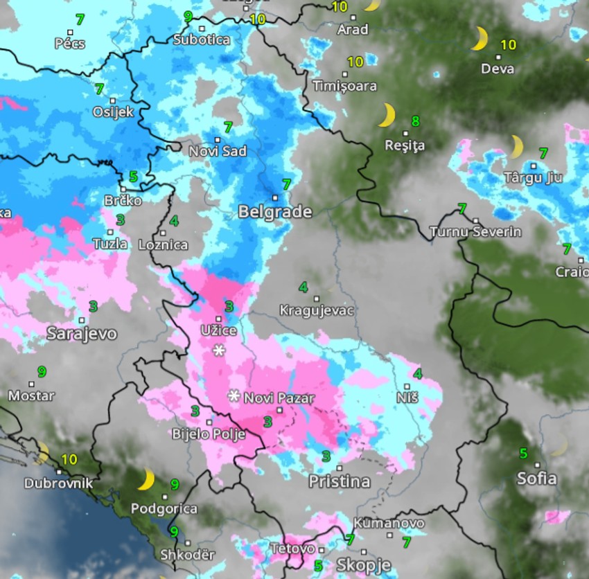 Kretanje nevremena u 19 sati