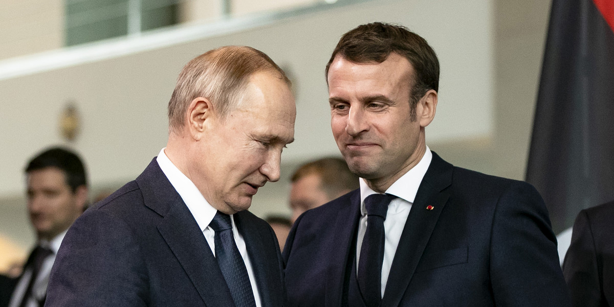 Władimir Putin i Emmanuel Macron w 2020 r.