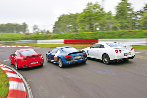 Nissan GT-R staje do walki z Audi R8 v10 i Porsche 911 Turbo. Test aut sportowych: Samuraj kontra niemieccy wojownicy
