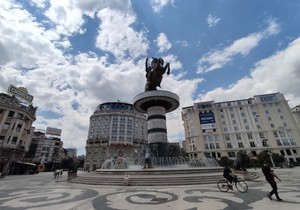 Skoplje - spomenik Ratnik na konju, koji je nalik Aleksandru Makedonskom na konju Bukefalu