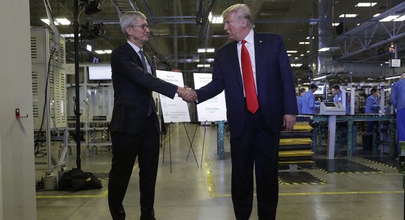 Tim Cook and Donald Trump tour a Texas factory that's buildinng the new Mac Pro desktop computer