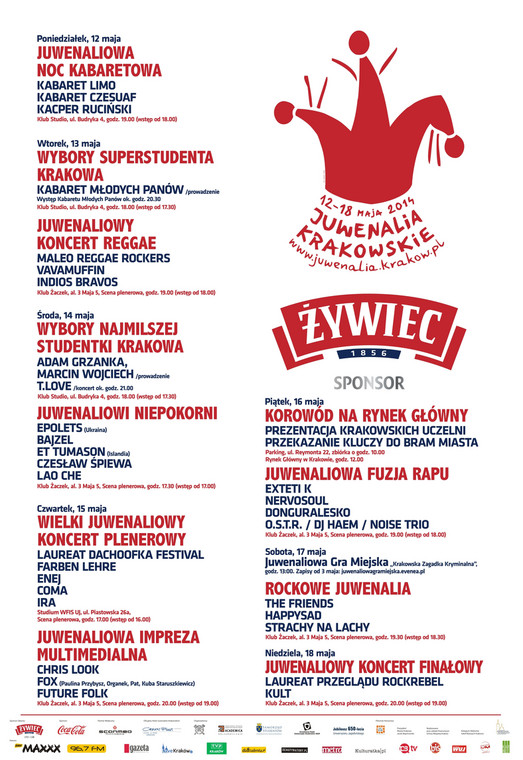 Juwenalia Krakowskie - program imprezy