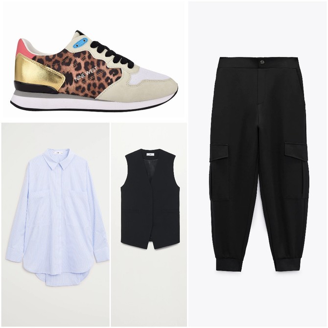 Košulja i prsluk „Mango“, pantalone „Zara“, patike „Nine West“