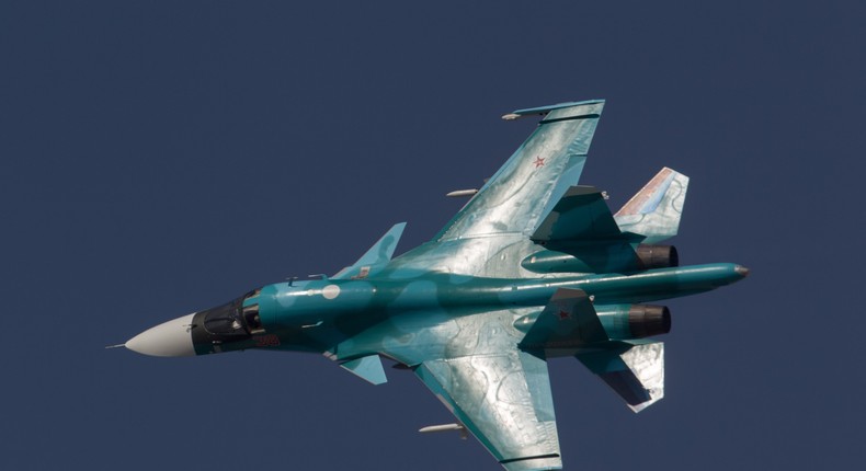 The Sukhoi Su-34 jet fighter-bomber of Russian Air Force.aviation-images.com/Universal Images Group via Getty Images