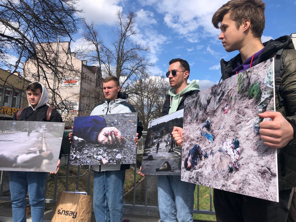 Demonstracja solidarności z Ukrainą w Kielcach