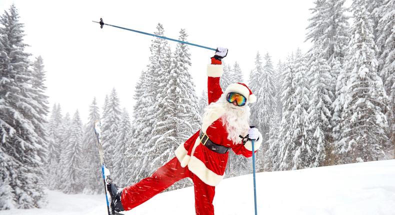 You can ski with Santa in Wyoming.Studio Romantic/Shutterstock