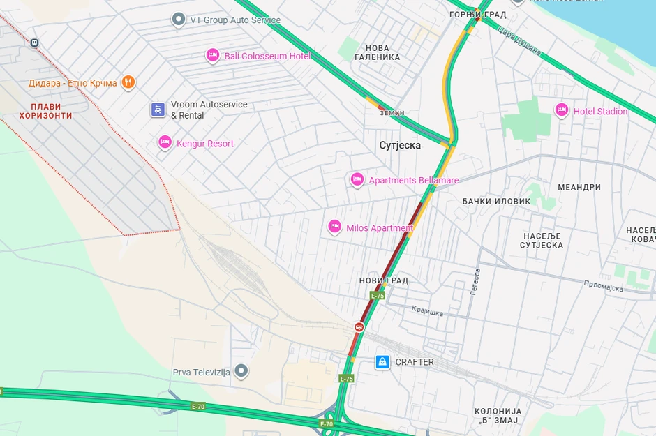 Mapa gde se stvaraju gužve