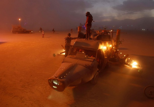 Mutant vehicles on the Playa are seen as approximately 70,000 people from all over the world gather 