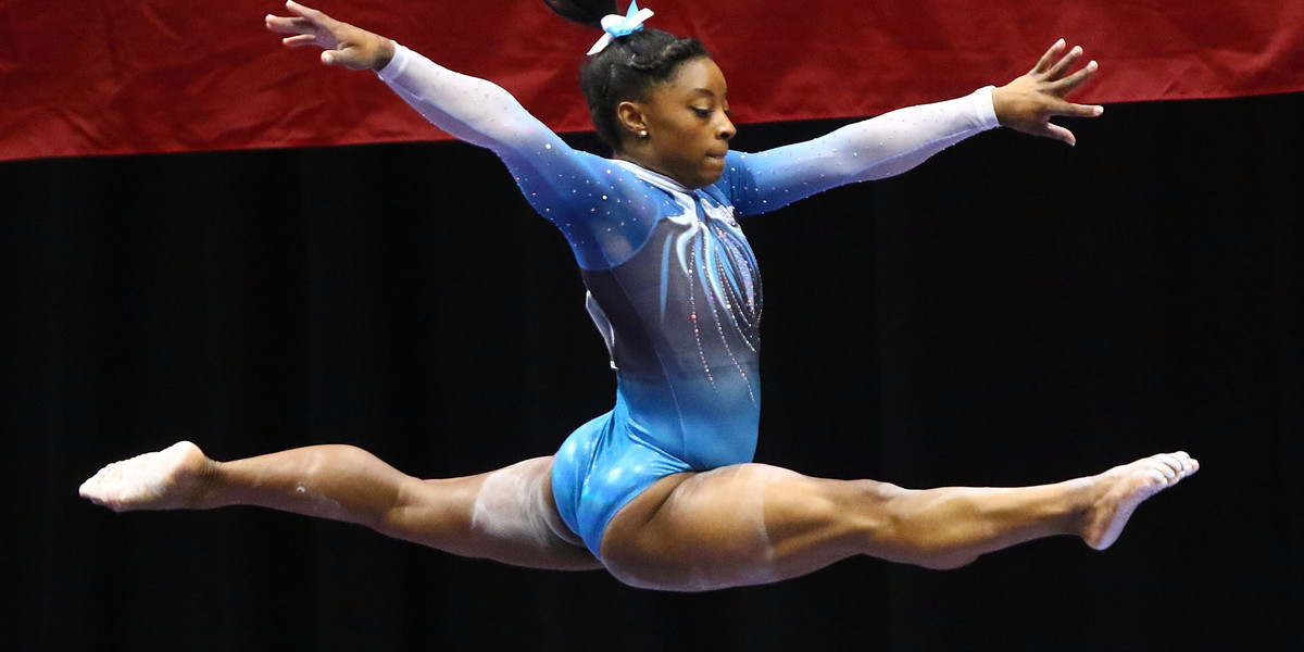 Simone Biles is leaping her way to the Olympic games.