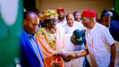 Gov Hope Uzodinma unveils Lady Chinyere Ekomaru as his governorship running mate. [Imo State Govt]